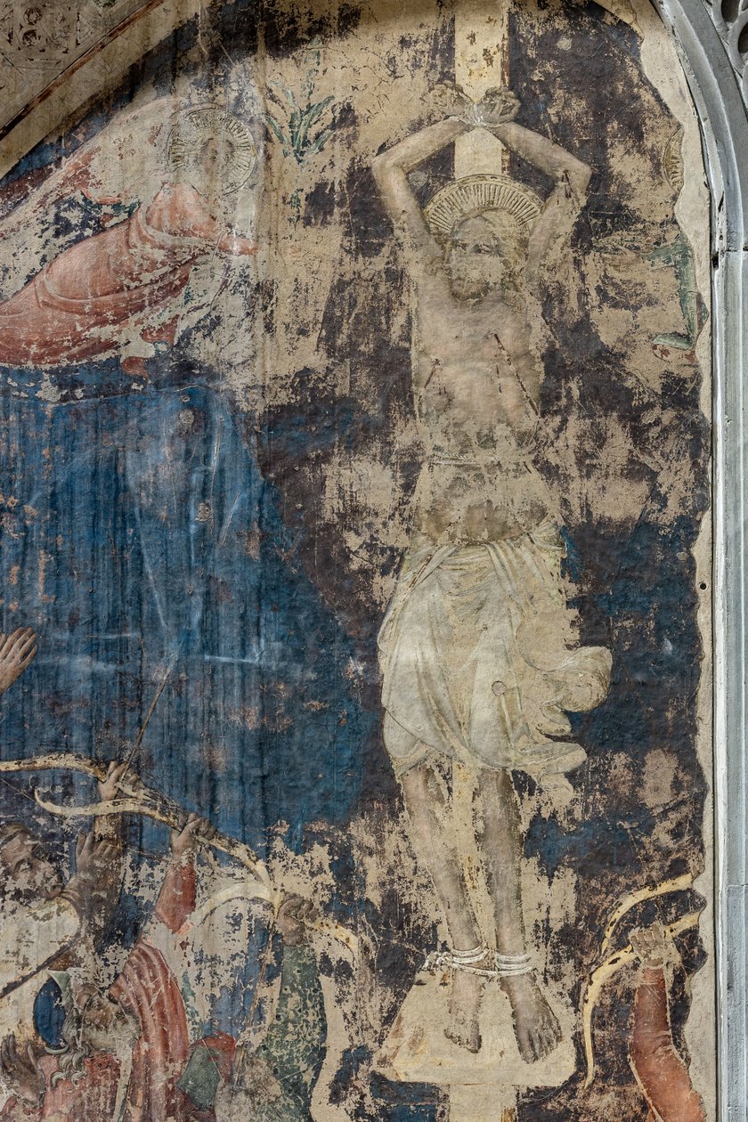 Martyrium of St. Sebastian, detalj (frittliggende freskomaleri) av Agnolo Gaddi