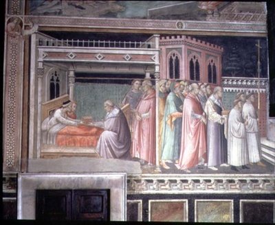 The Miracle of the Sacred Girdle, detalj fra syklusen til The Life of the Virgin og Legend of the Sacred Girdle, fra Capella della Sacra Cintola av Agnolo Gaddi