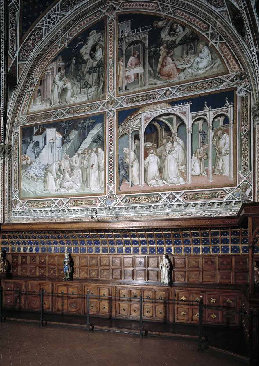 Utsikt over kapellet Castellani (eller sakrament) dekorert av fresker av Agnolo Gaddi (1350-1396), episoder av livet til Saint Anthony den store av Agnolo Gaddi