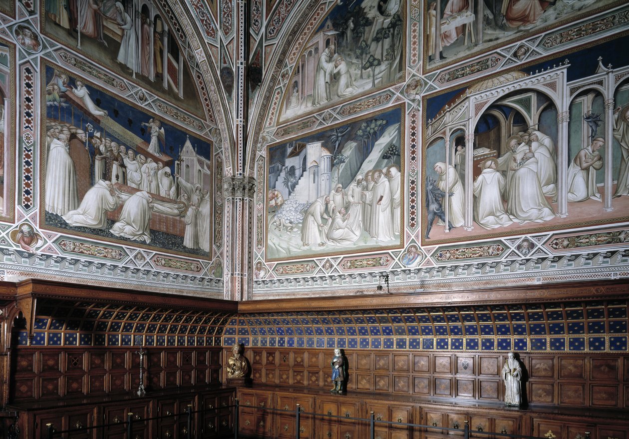 Utsikt over kapellet Castellani (eller sakrament) dekorert av fresker av Agnolo Gaddi (1350-1396), episoder av livet til Saint Anthony den store av Agnolo Gaddi