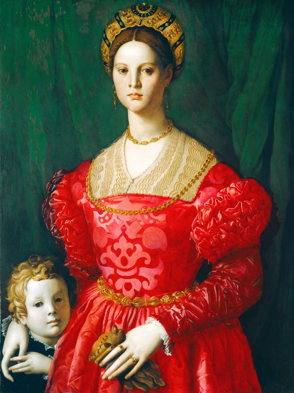 A Young Woman and Her Little Boy, ca. 1540 (olje på panel) av Agnolo Bronzino