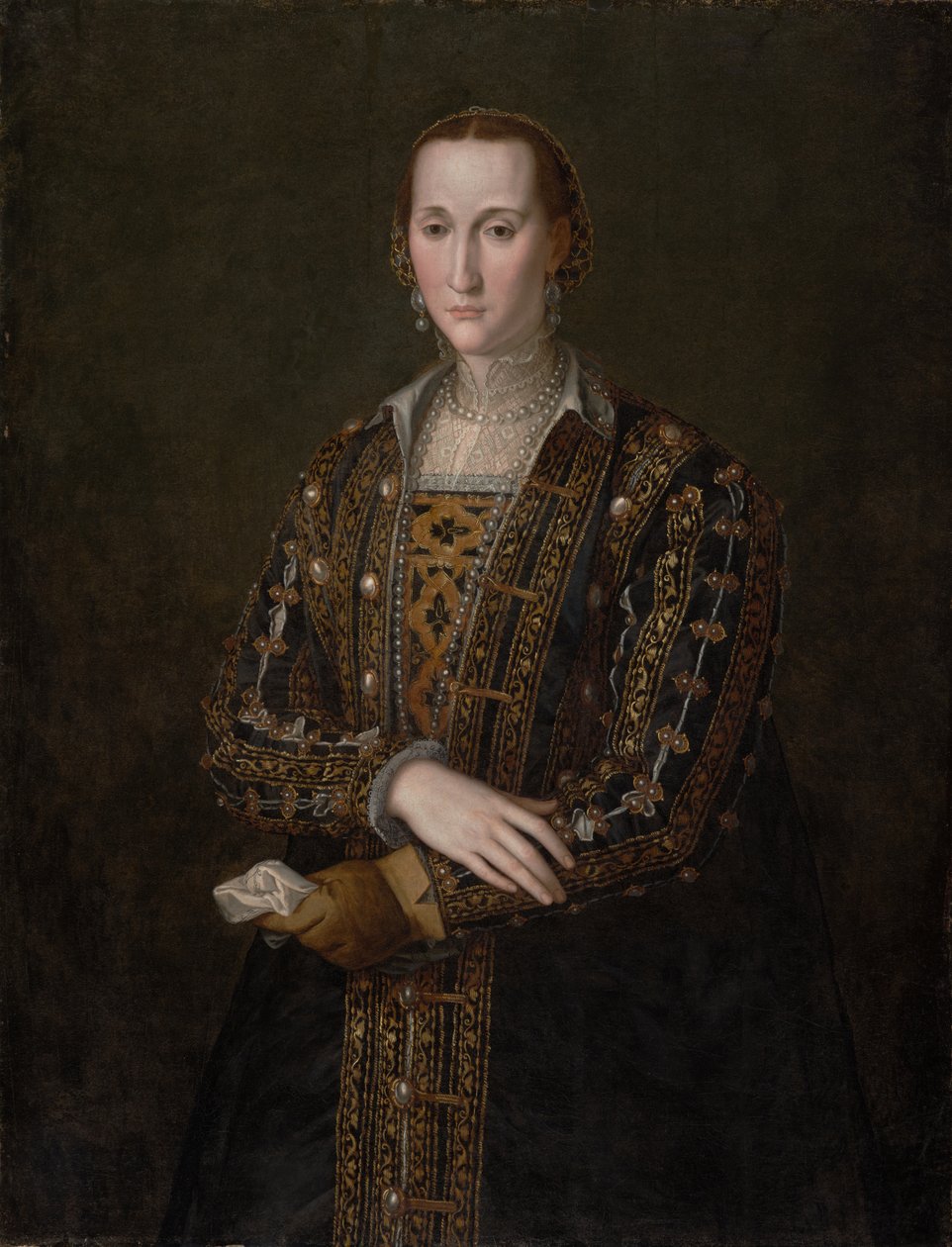 Eleonora di Toledo (1522-1562), rundt 1560 (olje på lerret, overført fra panel) av Agnolo Bronzino