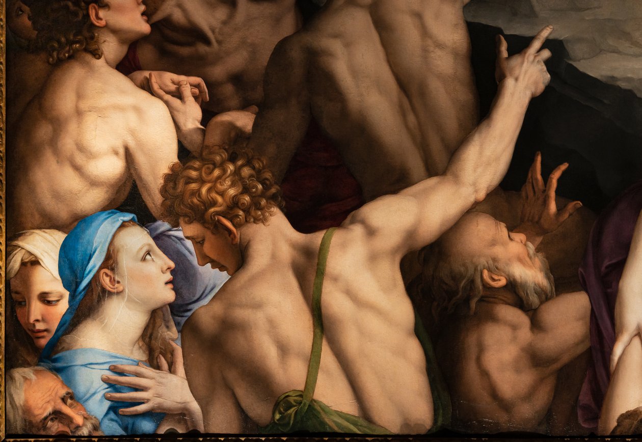Medici Chapel: Descent of Christ to the Limbo, detalj av Agnolo Bronzino