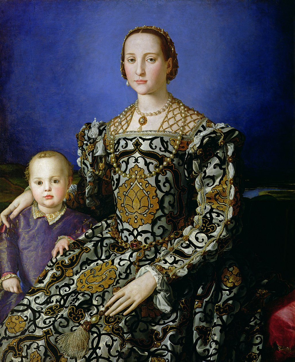 Portrett av Eleanor av Toledo og hennes sønn, Giovanni de Medici, ca. 1544-45 (tempera på panel) av Agnolo Bronzino