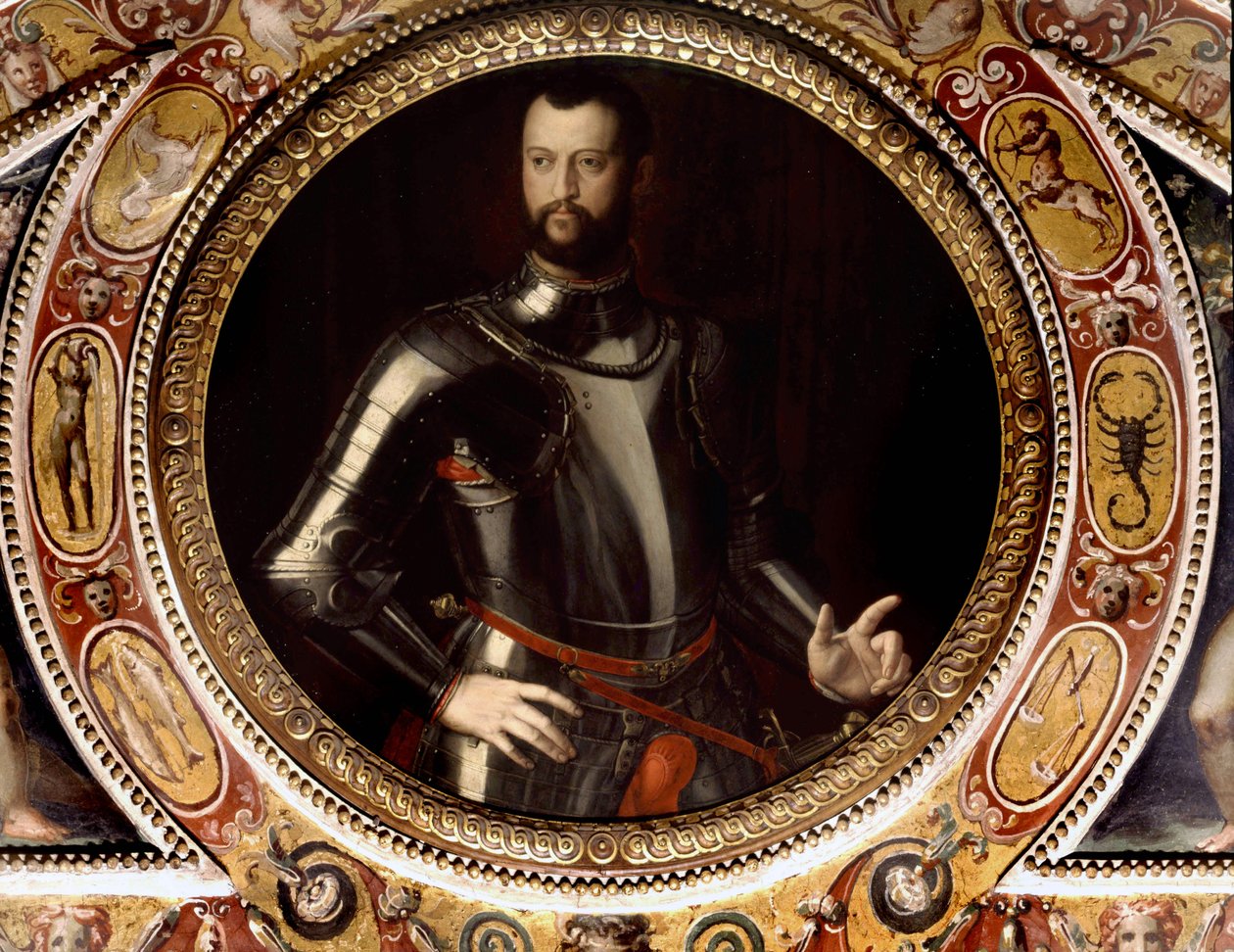Portrett av Jean de Medici dit Jean des Bandes Noires (Giovanni Dalle Bande Nere) (1498-1526) av Bronzino (1503-1572) - Maleri bevart i Palazzo Vecchio, Firenze av Agnolo Bronzino