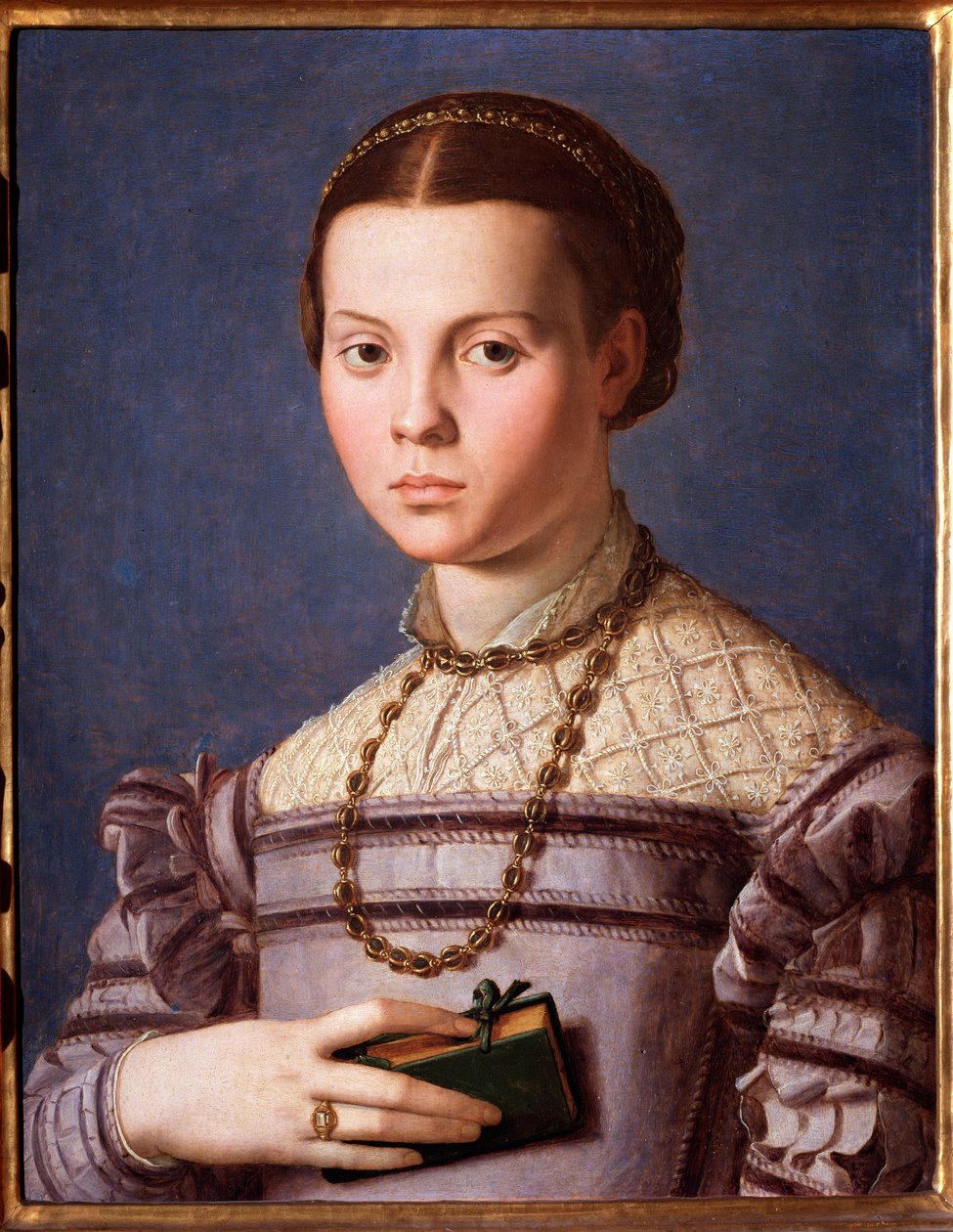Portrett av en liten jente med en bok (maleri av Agnolo Bronzino