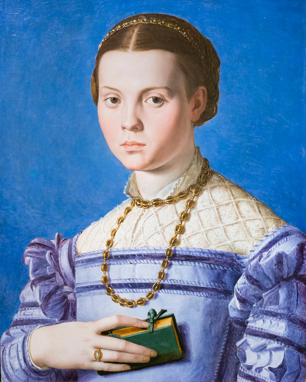 Portrett av en jente med en bok, muligens Giulia di Alessandro de Medici av Agnolo Bronzino