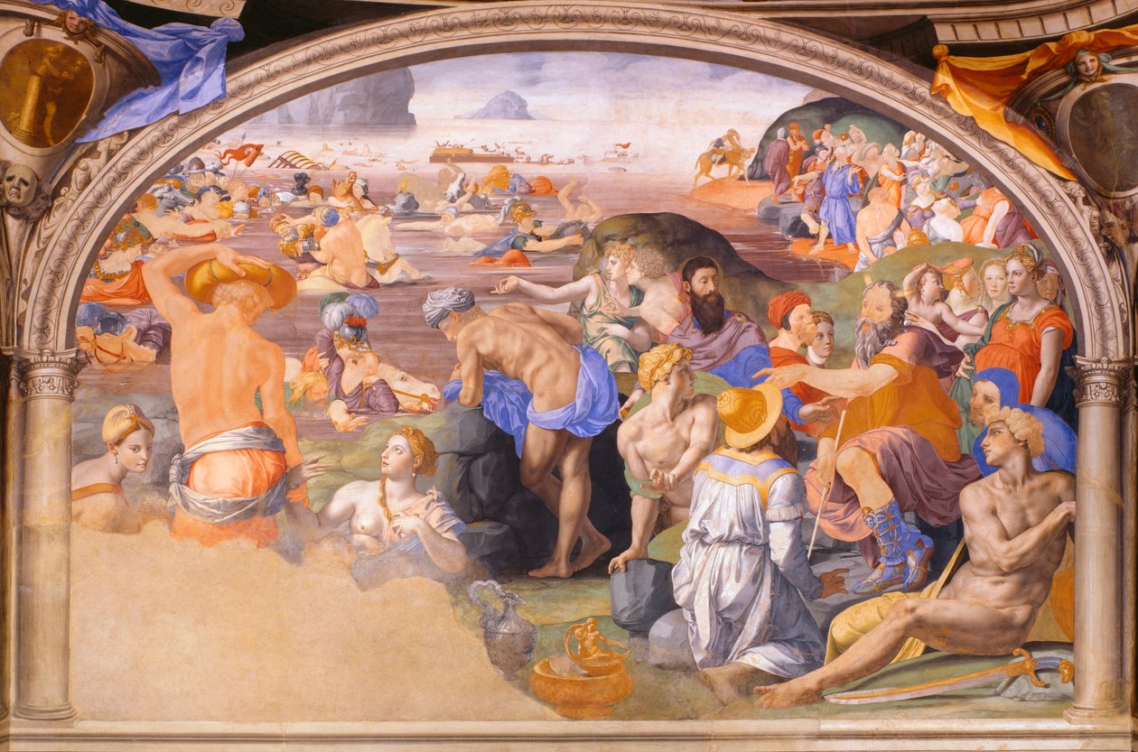 Krysset av Rødehavet, av Agnolo Bronzino (1503-1572) 1540-1545 (fresco) av Agnolo Bronzino