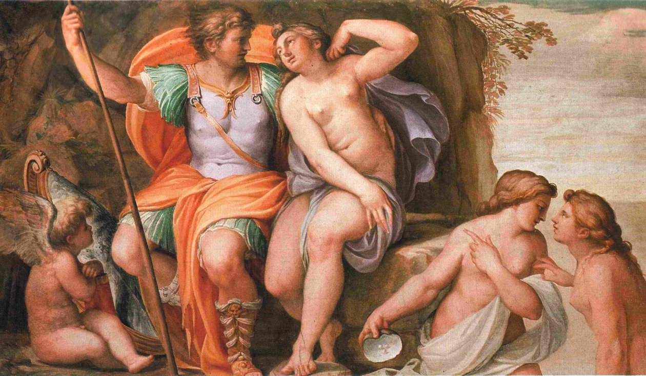 Venus og Mars, freskomaleri av Agostino Carracci i Palazzo del Giardino (Parma) av Agostino Carracci