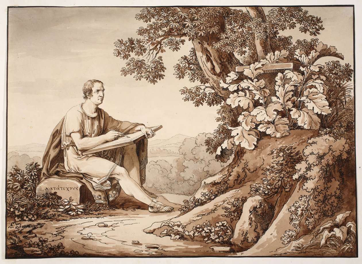 Callimachus, 1833 (etsing med brun vask) av Agostino Tofanelli