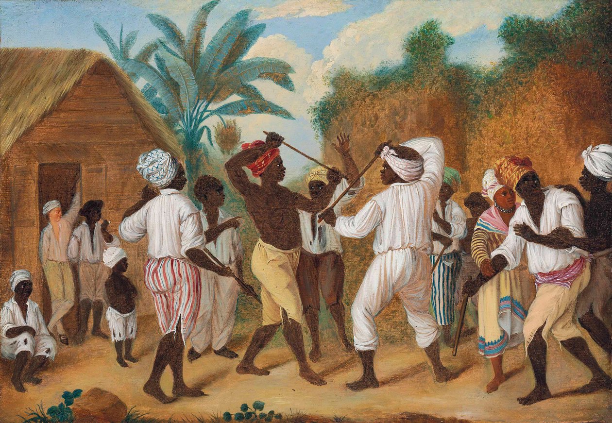 En kosekamp mellom engelske og franske negere på øya Dominica av Agostino Brunias