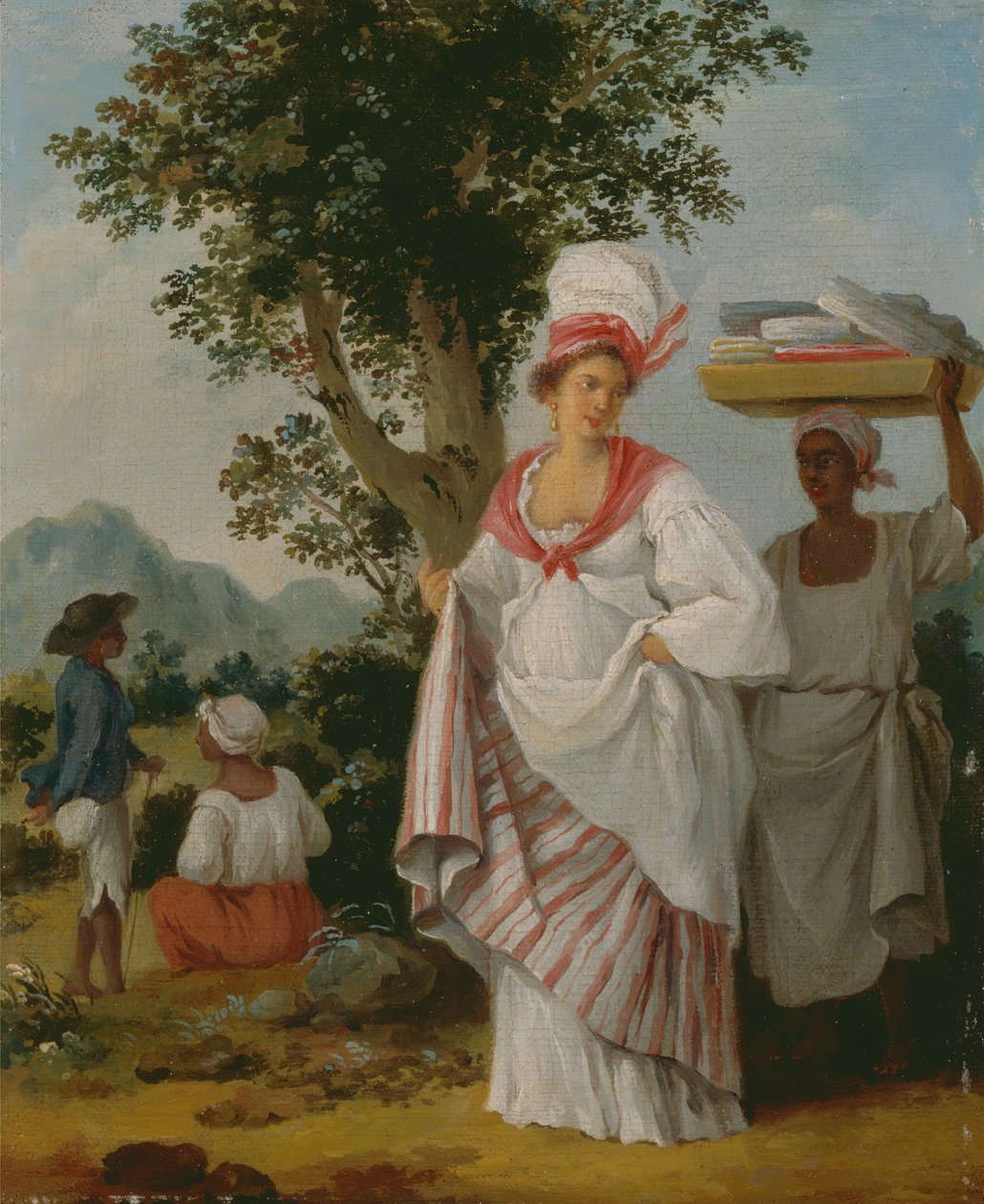 En vestindisk kreolsk kvinne deltatt av hennes svarte tjener, ca. 1780. av Agostino Brunias