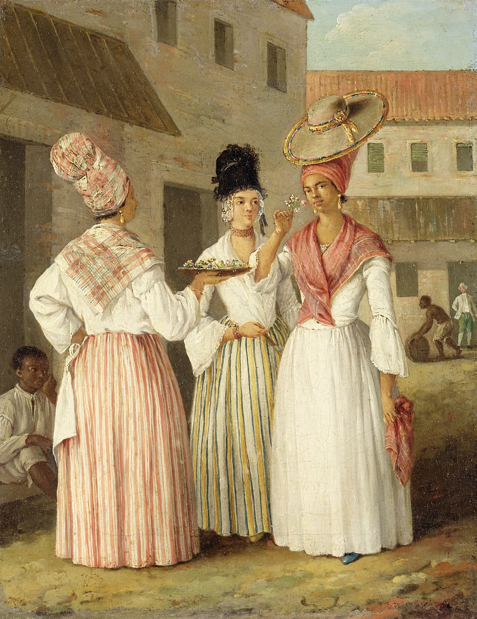 En vestindisk blomsterjente og to andre frie farger, ca. 1769 (olje på lerret) av Agostino Brunias