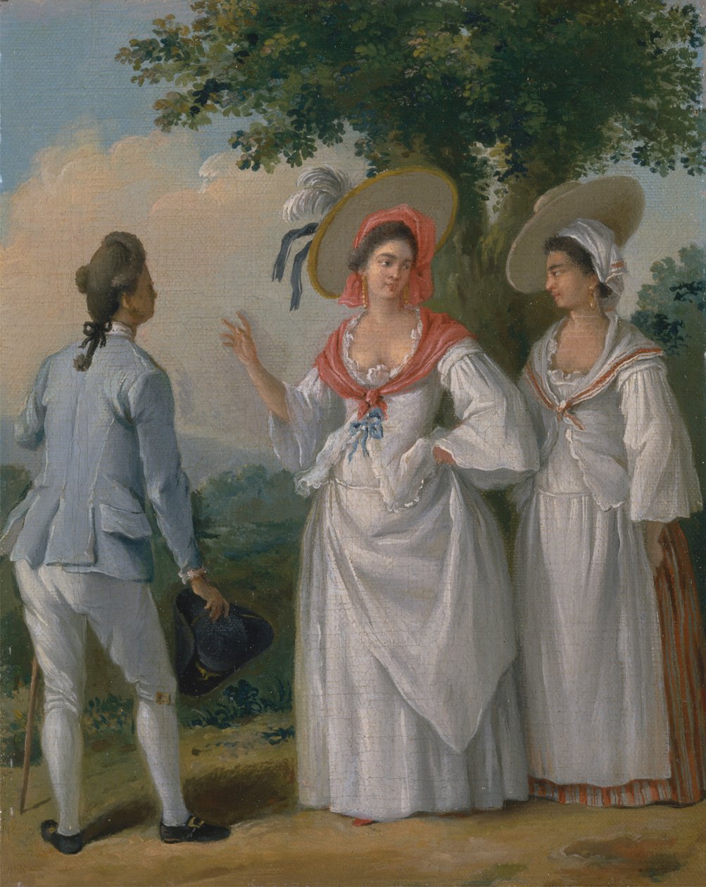 Gratis vestindiske kreoler i elegant kjole av Agostino Brunias
