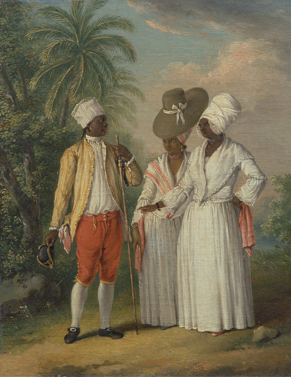 Frie vestindiske dominikanere, frie innfødte fra Dominica, ca. 1770. av Agostino Brunias
