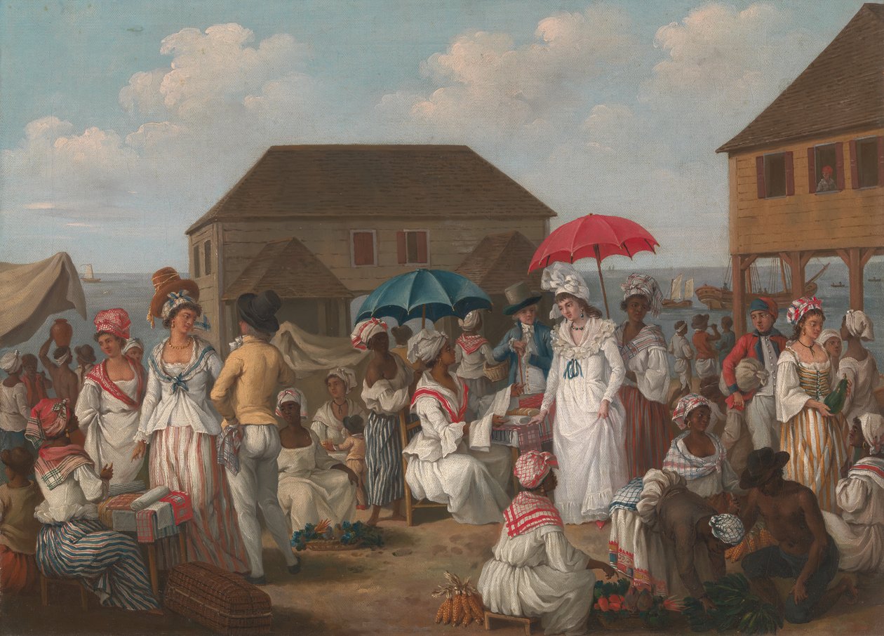 Linen Market, Dominica - A Market Scene, ca.1780. av Agostino Brunias