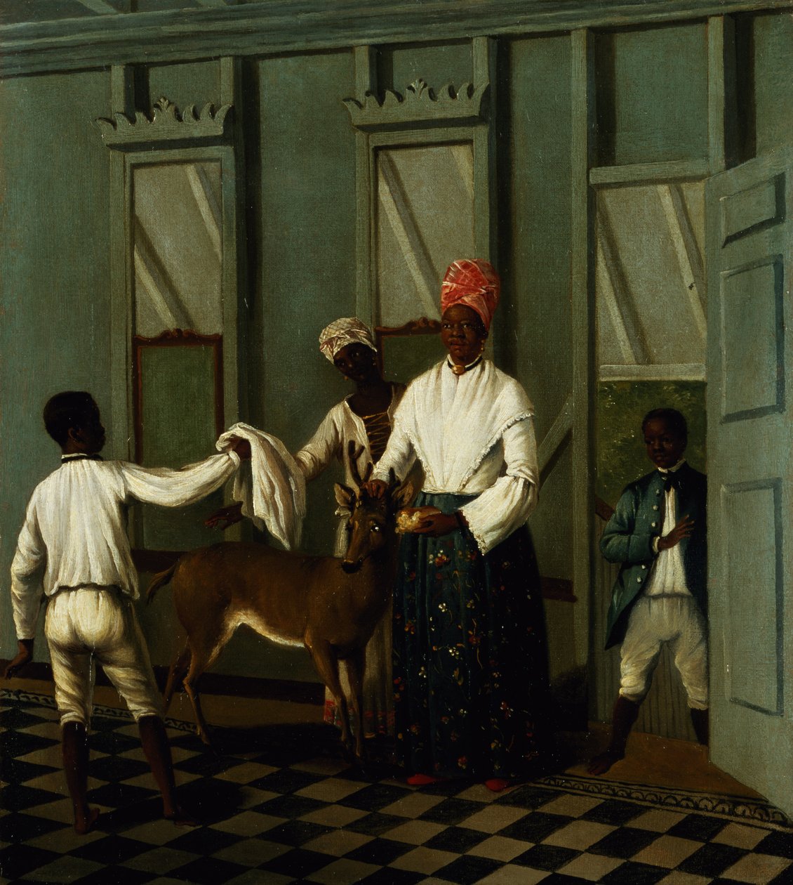 Negro Servants Washing a Deer (olje på lerret) av Agostino Brunias