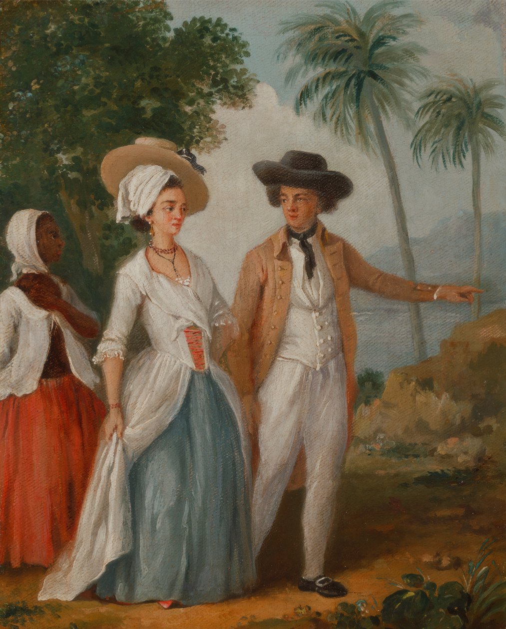 Planter og hans kone, med en tjener, Planter og hans kone, deltatt av en tjener, ca. 1780. av Agostino Brunias