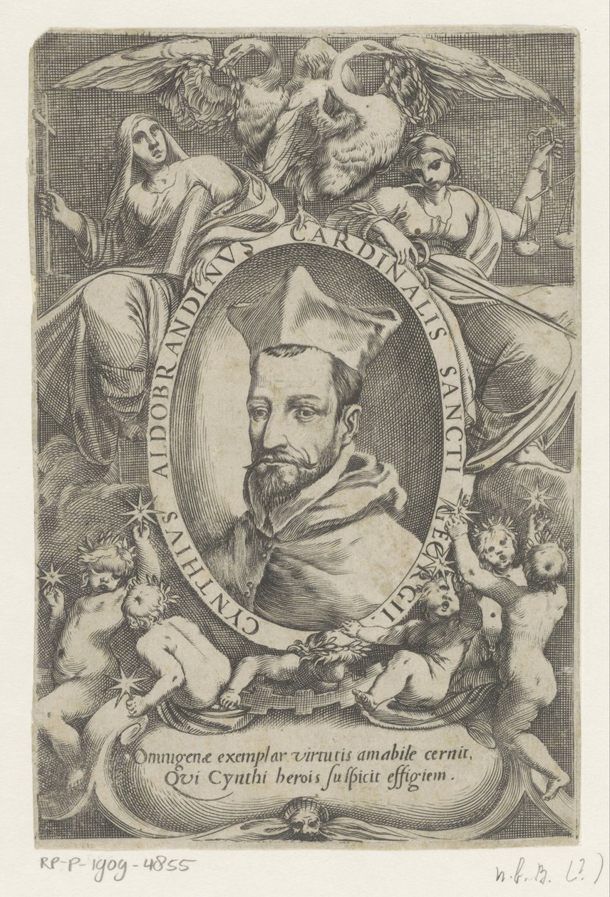 Portrett av kardinaal Cinzio Aldobrandini av Agostino Carracci (possibly)