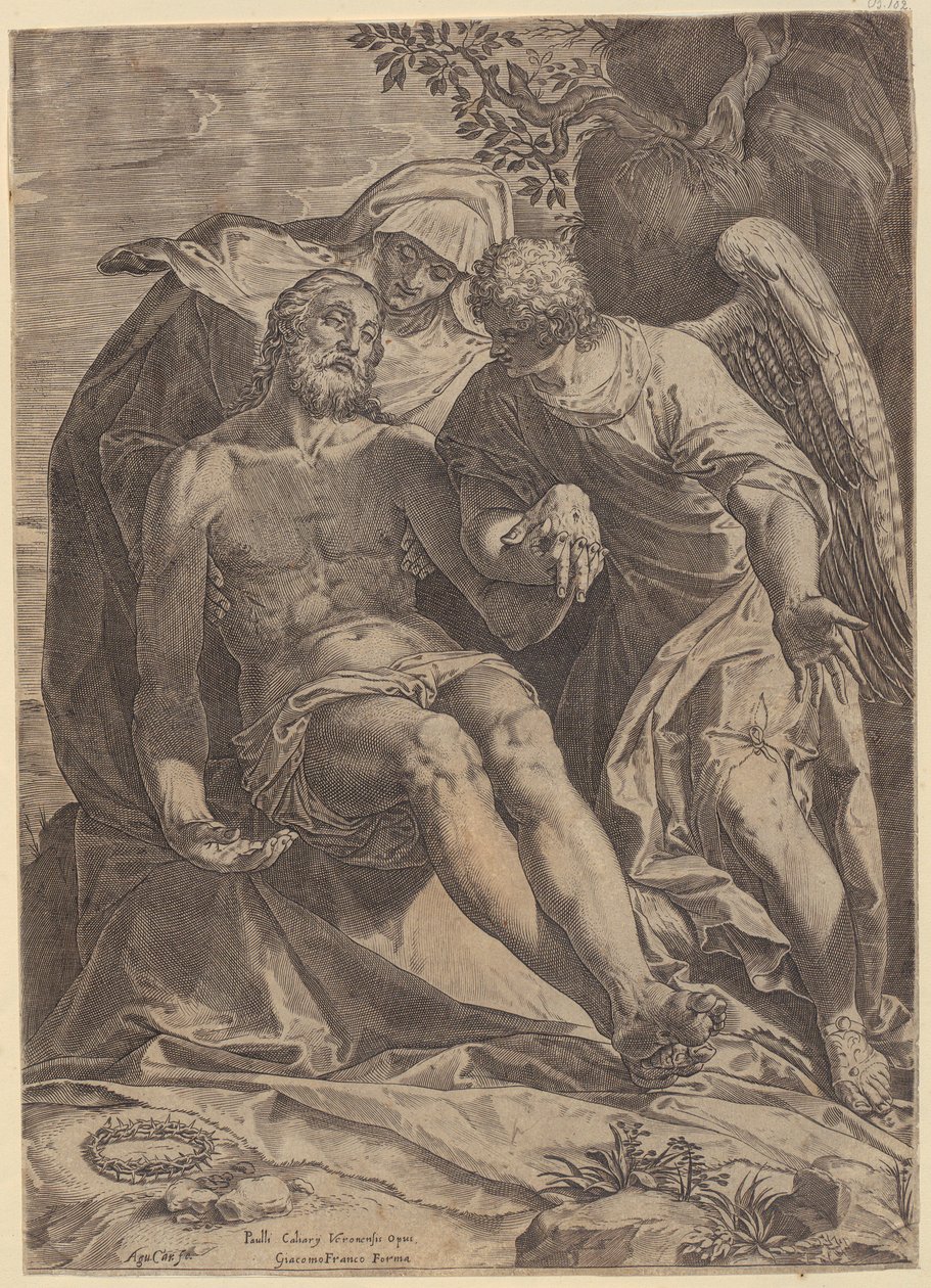 Kristi klagesang [Pietà] av Agostino Carracci