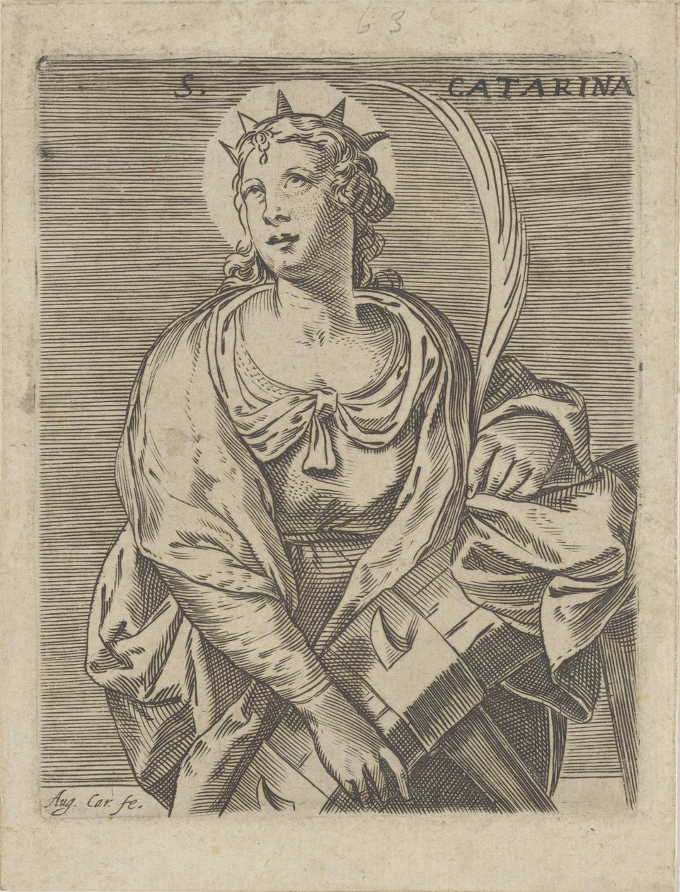 Katarina av Alexandria S. Catarina (tittel på objekt) av Agostino Carracci