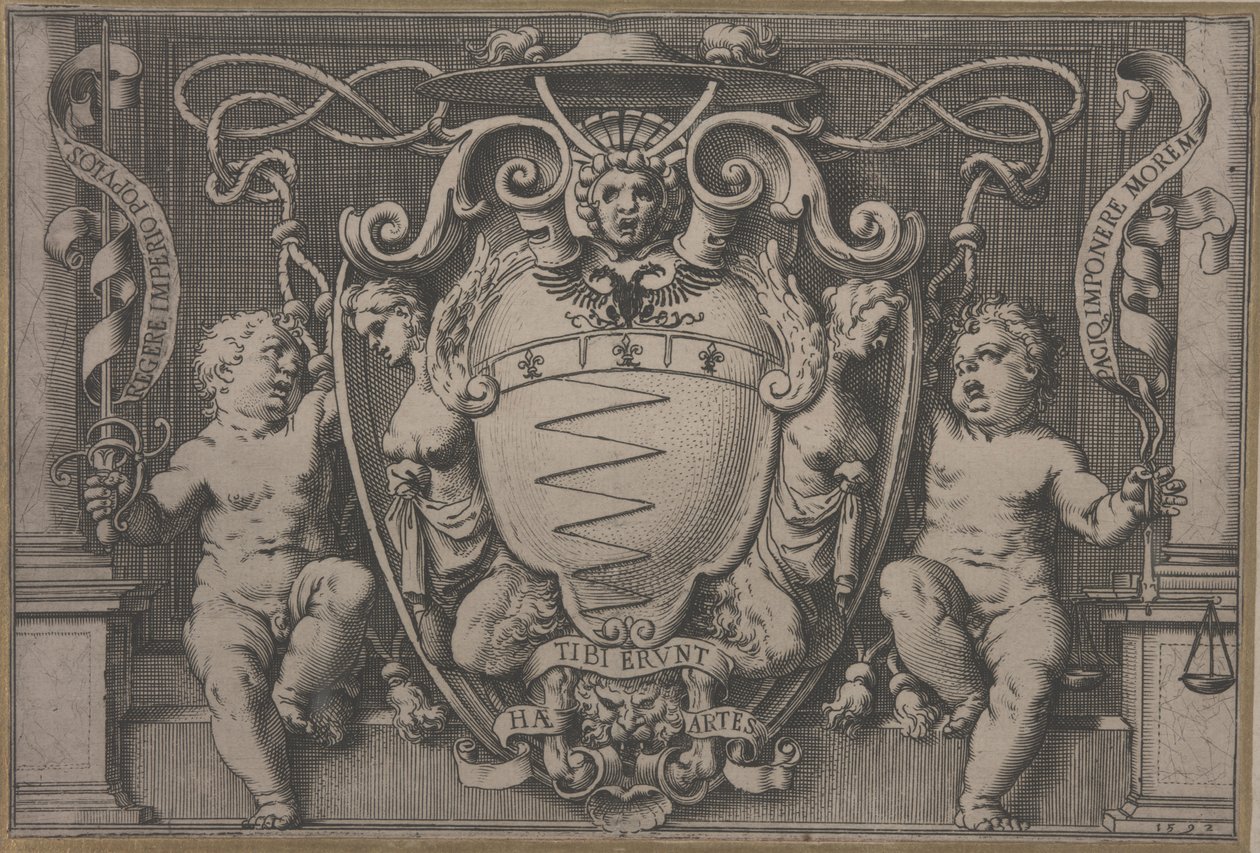 Våpenskjold til kardinal Filippo Sega av Agostino Carracci
