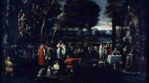Fete Champetre eller, Fete Milanese, ca. 1584 av Agostino Carracci