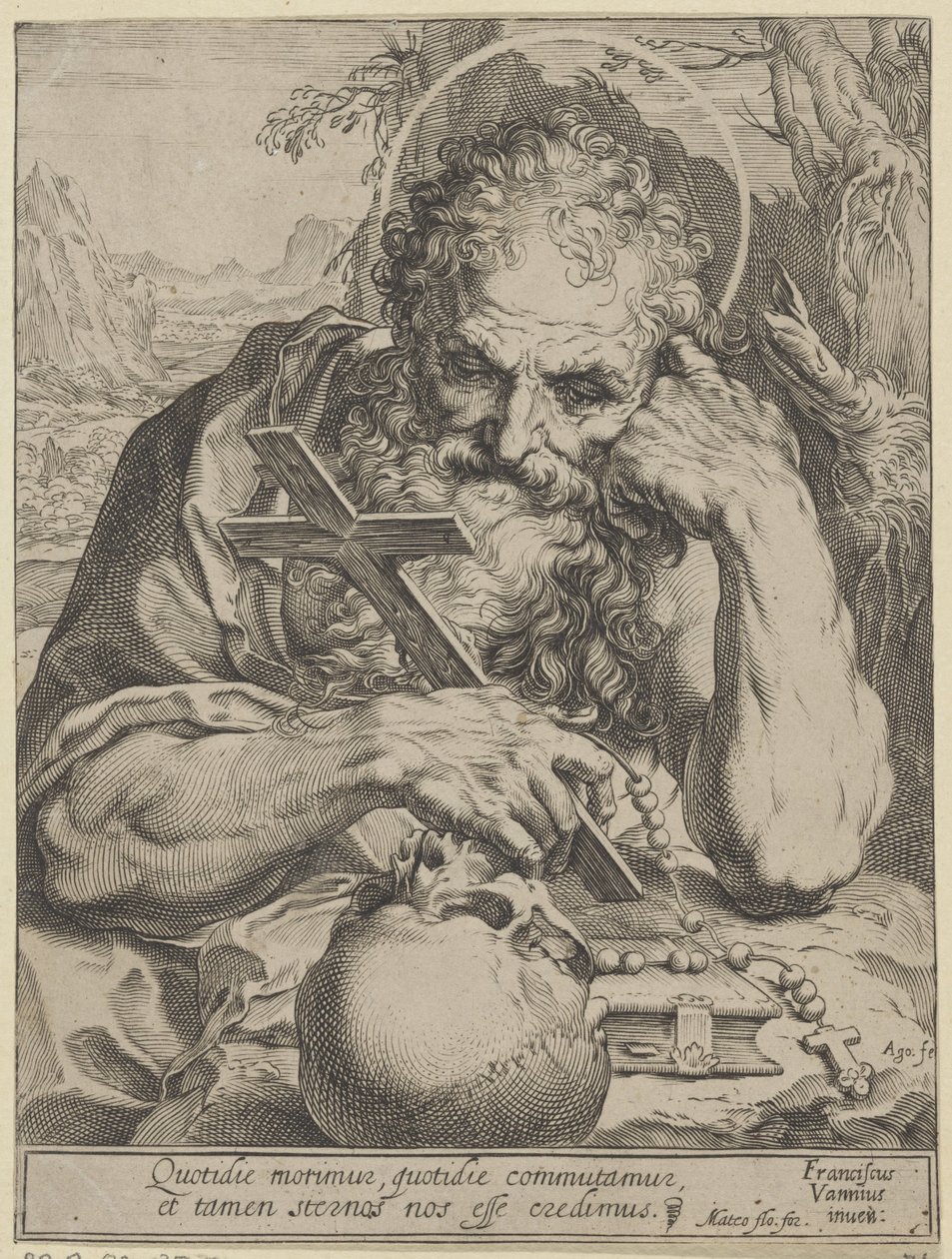 Den hellige Jerome av Agostino Carracci
