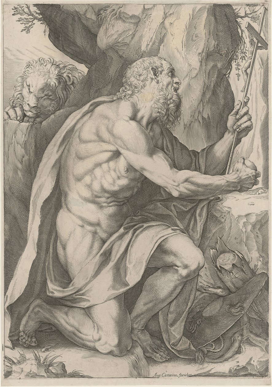 Den hellige Hieronymus av Agostino Carracci
