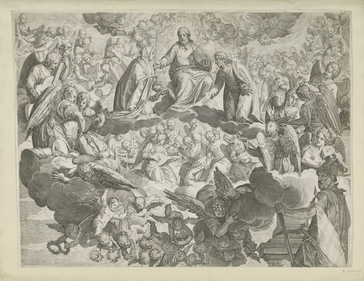The Martyrium of Saint Justina of Padua (øvre halvdel) av Agostino Carracci