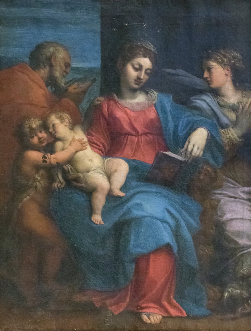 Hellig familie med St Margaret av Agostino Carracci