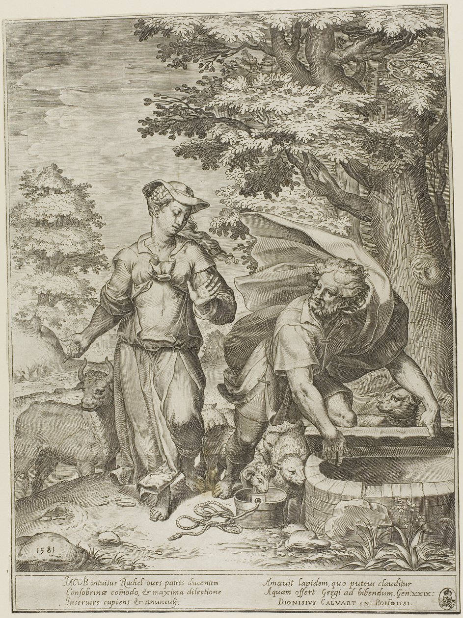 Jakob og Rachel av Agostino Carracci