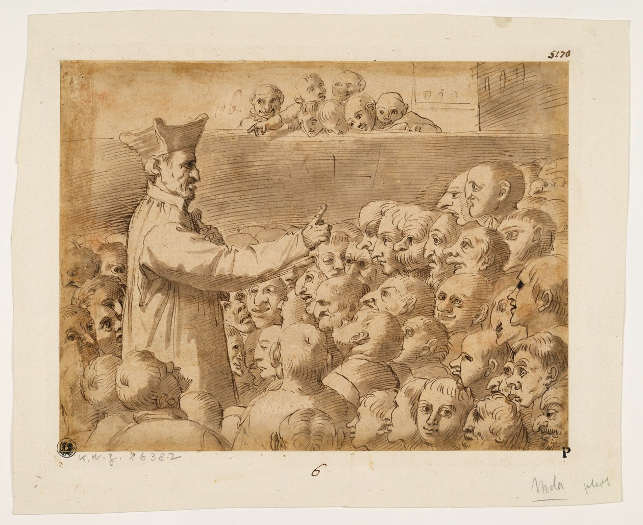 Karikatur av en preken av Agostino Carracci
