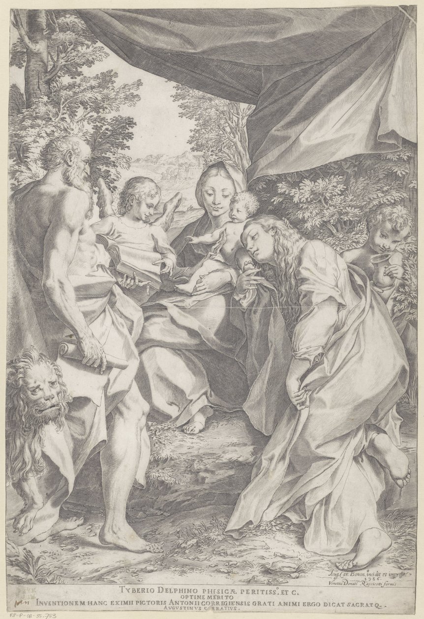Maria med barnet og den hellige Hieronymus og Maria Magdalena av Agostino Carracci
