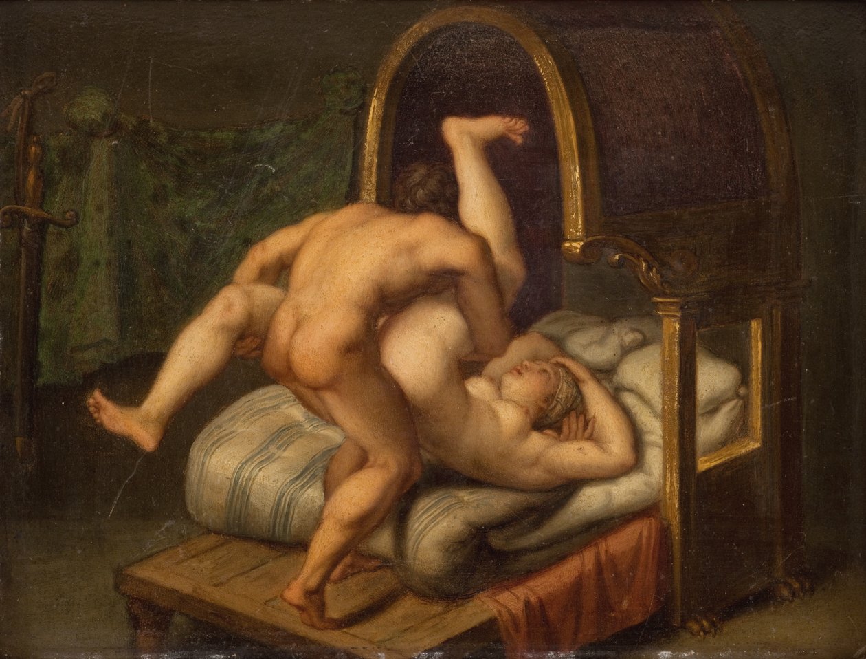 Nakenhet med mann og kvinne av Agostino Carracci