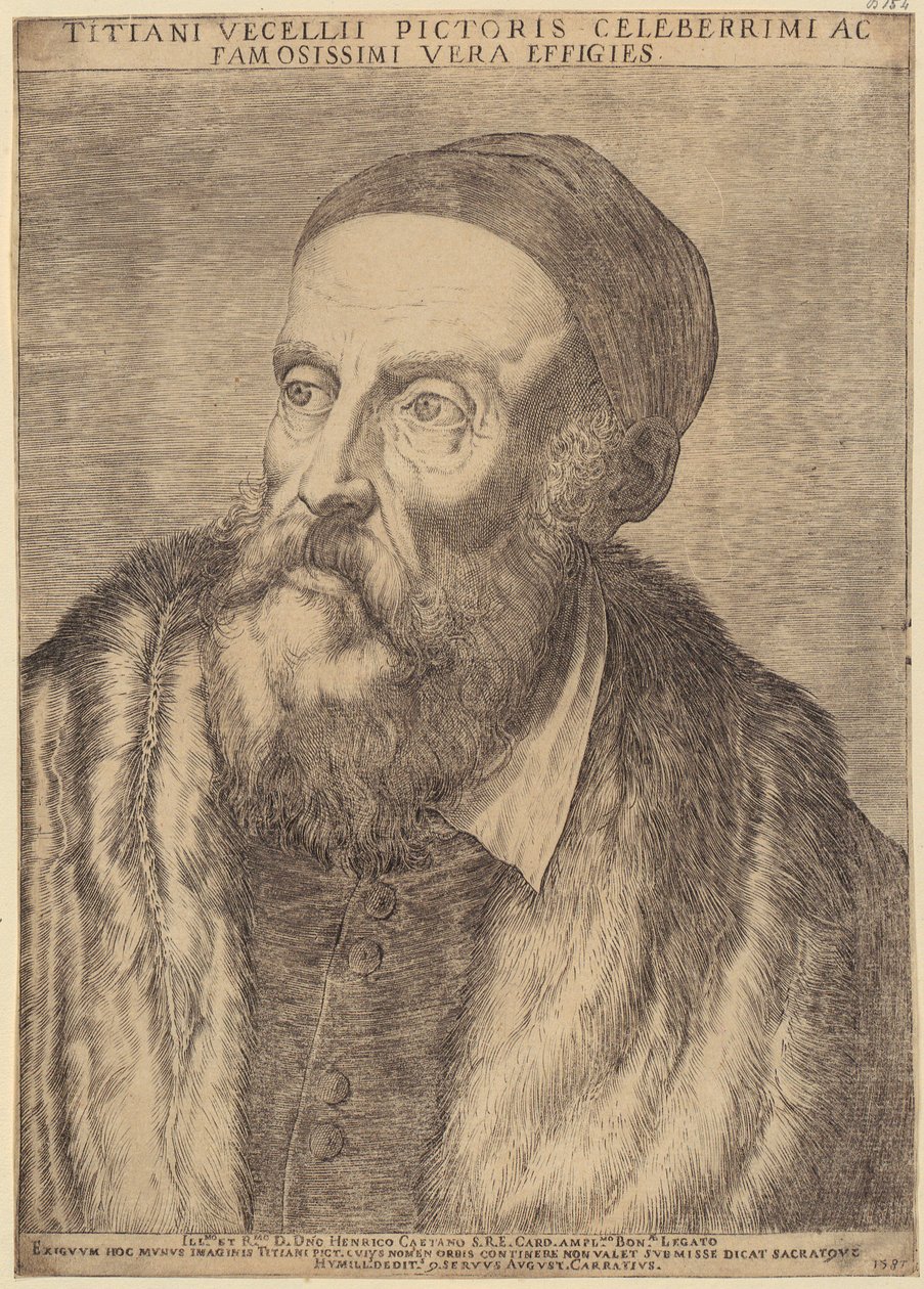 Portrett av Tizian av Agostino Carracci