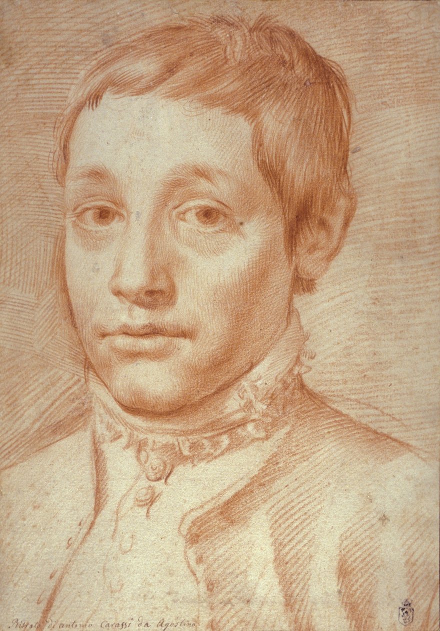 Portrett av hans sønn, Antonio Carracci, 1592-95 av Agostino Carracci