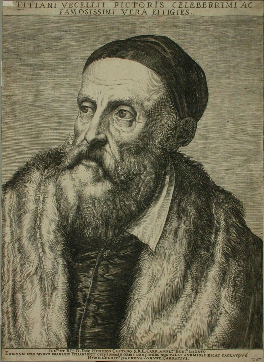 Portrett av Tizian av Agostino Carracci