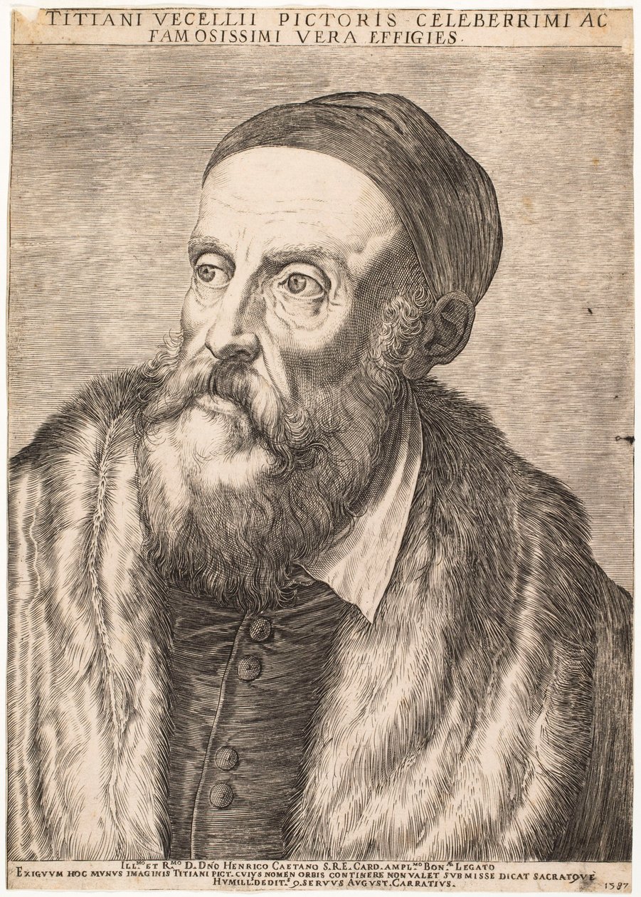 Portrett av Tizian av Agostino Carracci