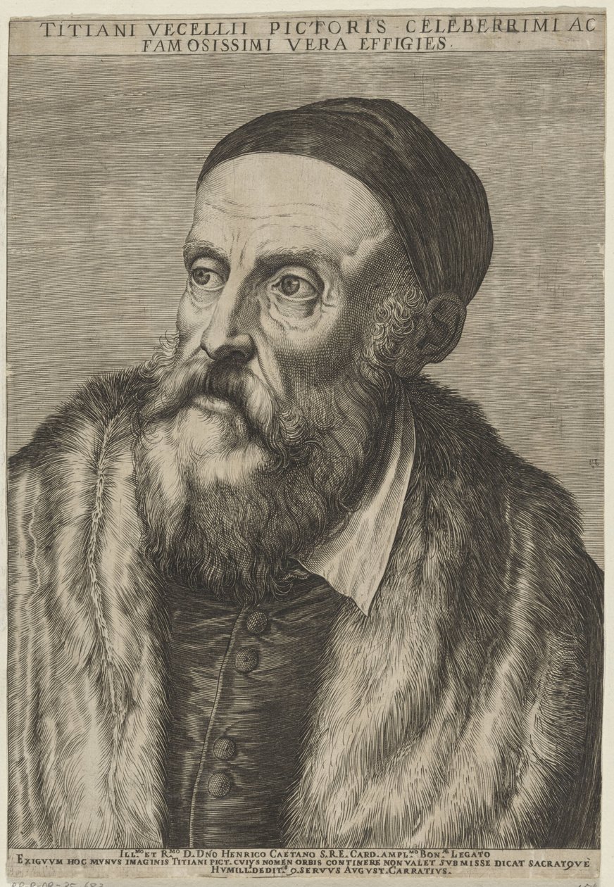 Portrett av maleren Titian av Agostino Carracci