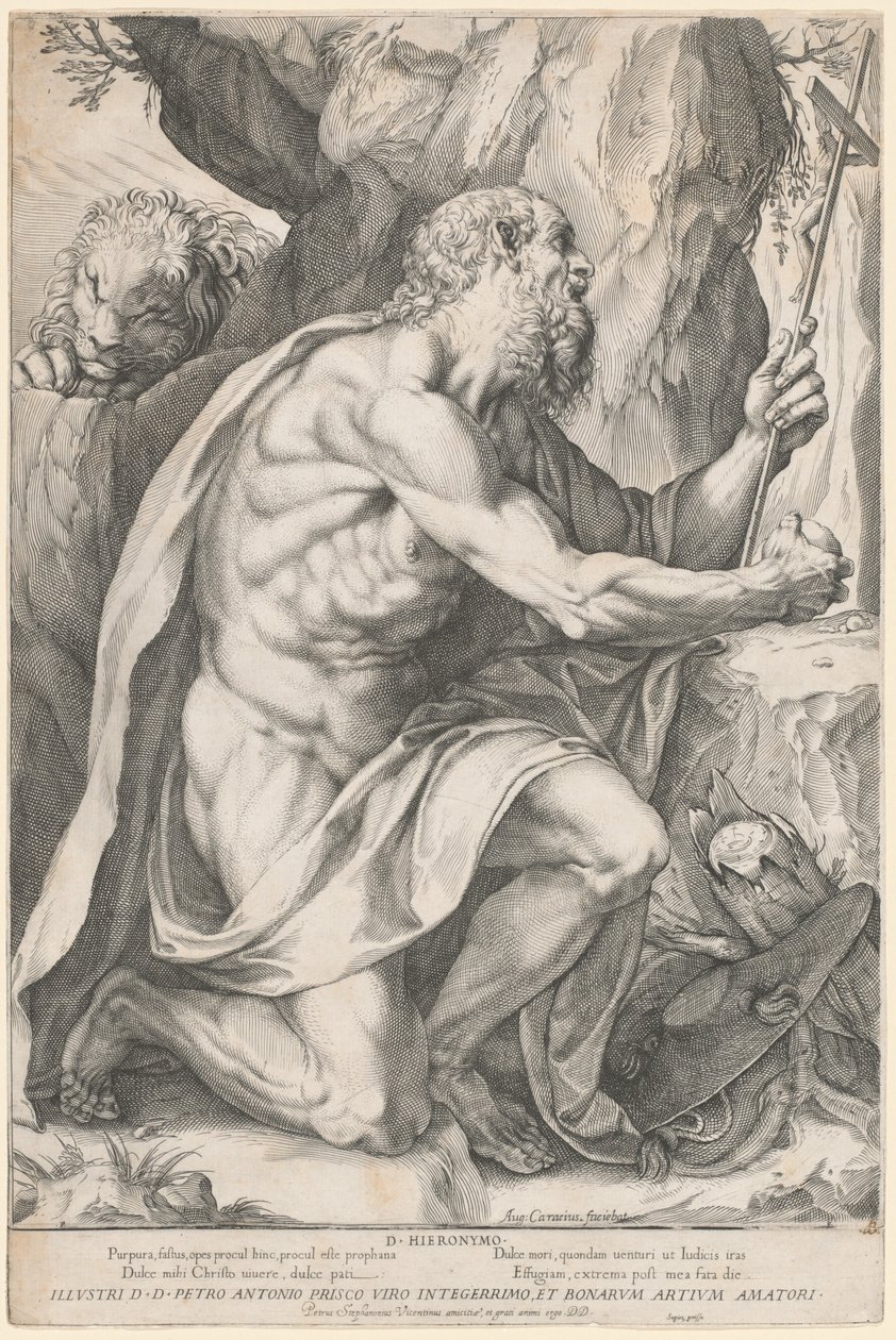 Den hellige Jerome av Agostino Carracci