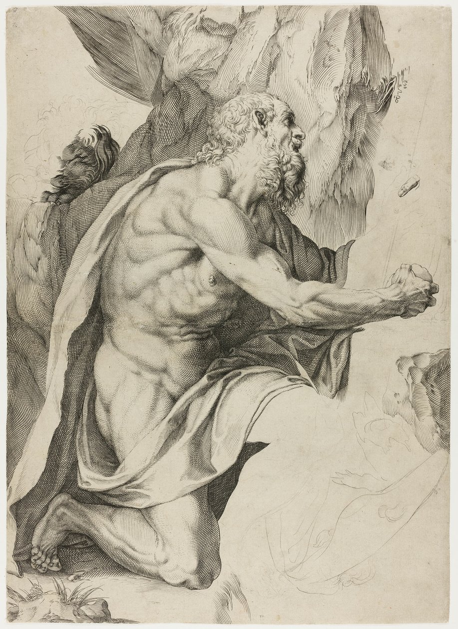 Den hellige Hieronymus i bot av Agostino Carracci