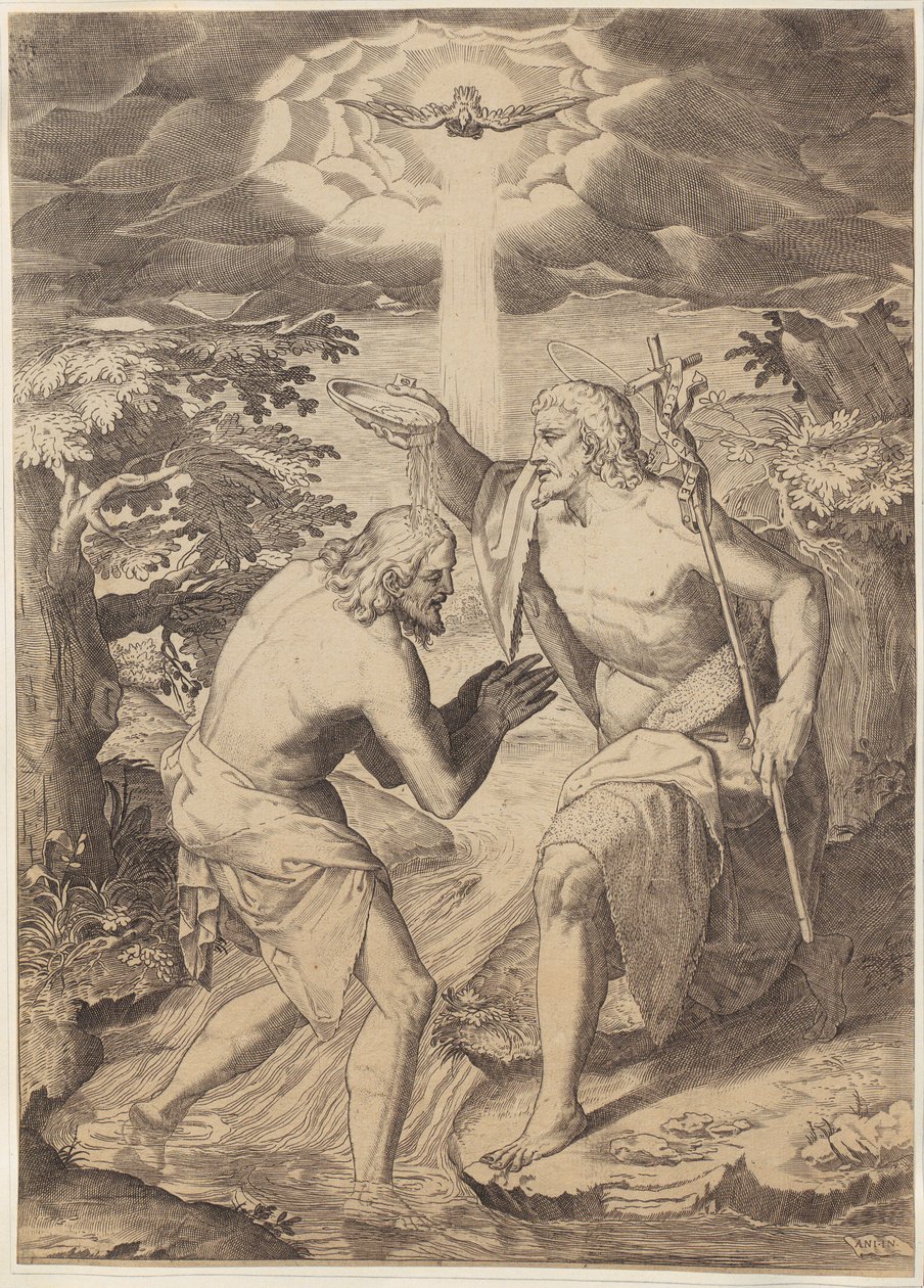 Kristi dåp av Agostino Carracci