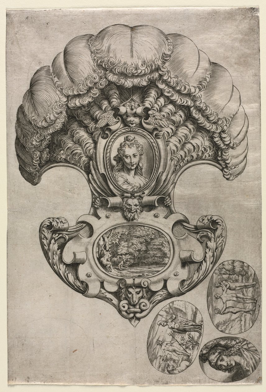 The Fan LEventail , ca. 1589-1595. av Agostino Carracci