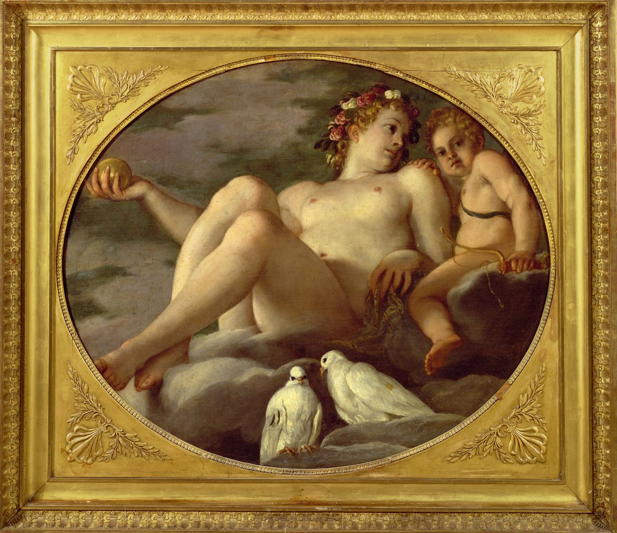 Venus og Amor, ca. 1580-1600 av Agostino Carracci