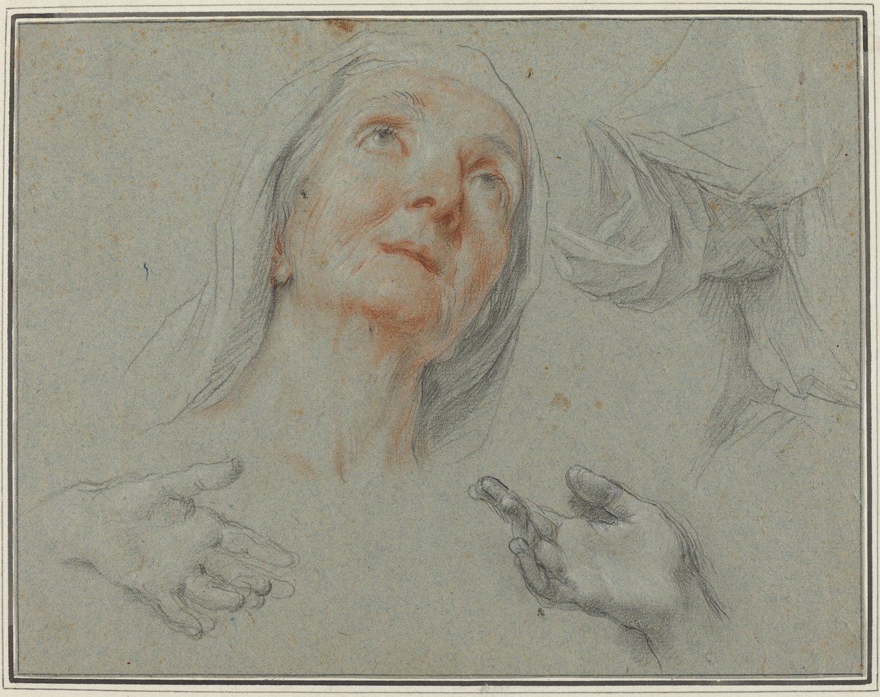 Studier for Saint Anne i "Education of the Virgin" av Agostino Masucci