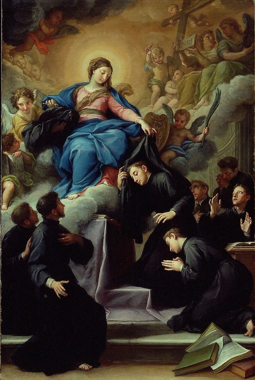 Madonnaen med de syv grunnleggerne av Servite-ordenen, ca. 1728. av Agostino Masucci