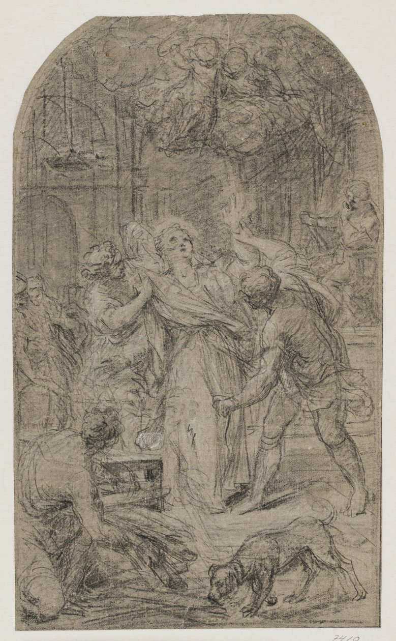 St Lawrences martyrium av Agostino Masucci
