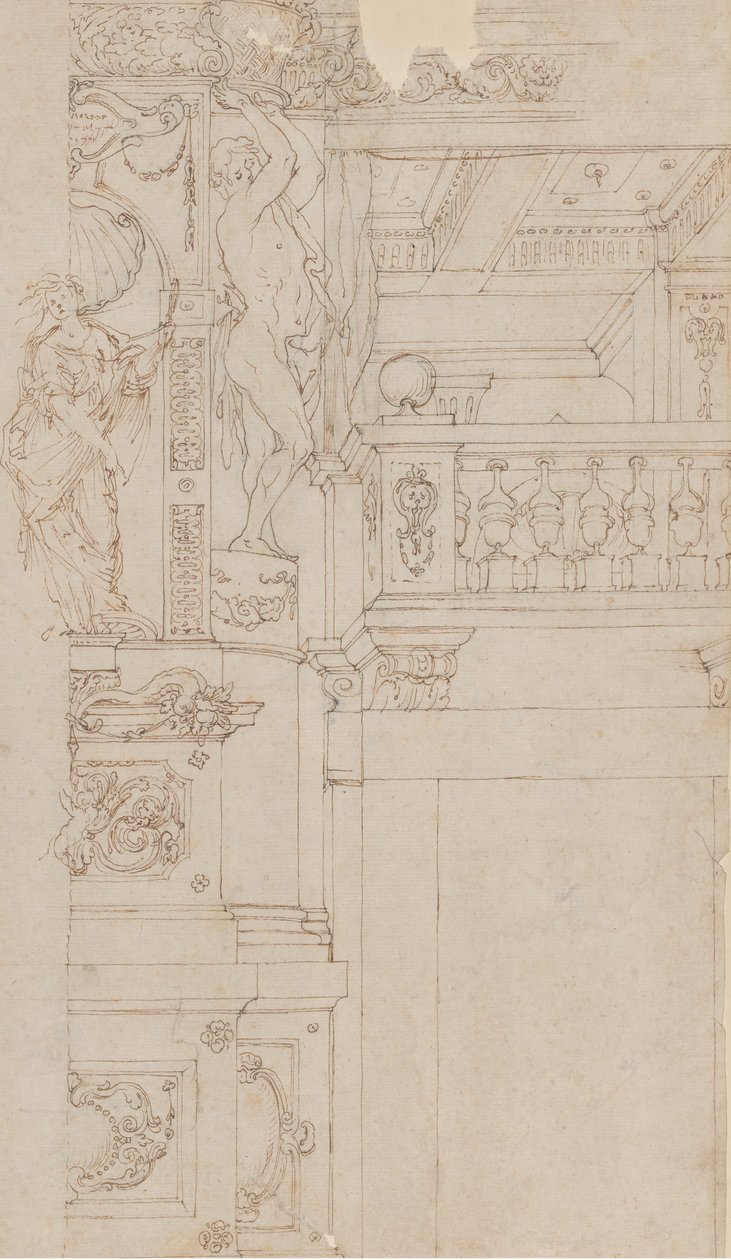 Studier for trompe-l'oeil-dekorasjonene til Palazzo Ducale Palazzo Pitti, Firenze, 1636-41. av Agostino Mitelli