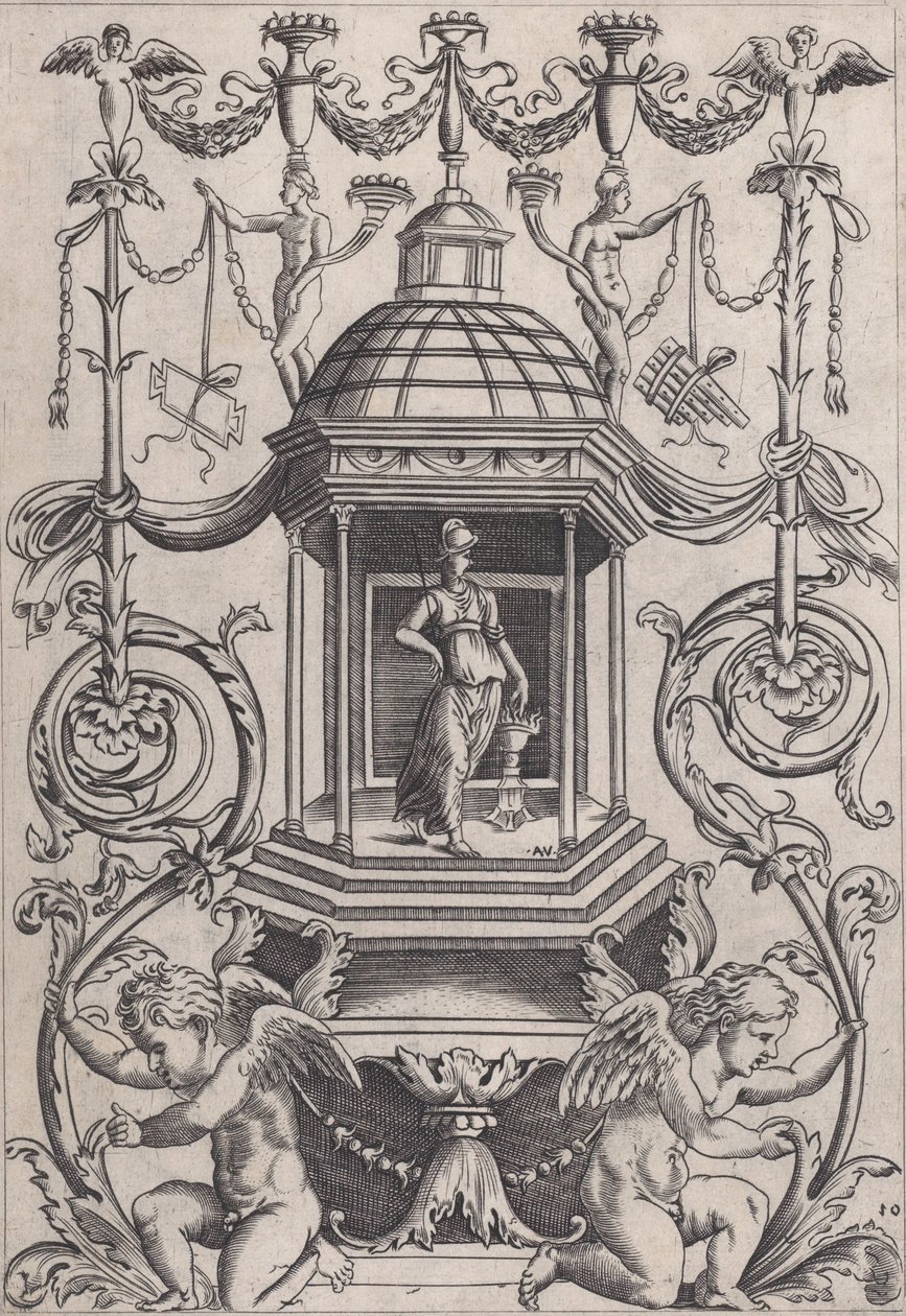 Ornamental Panel, ca. 1514-36. av Agostino Veneziano